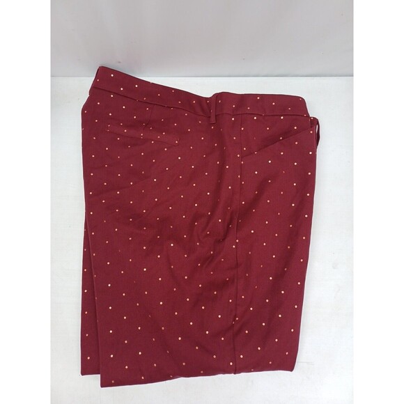 Old Navy Burgundy Red Polka Dot Pixie Ankle Pants Stretch Casual Sz 26 Plus - Picture 5 of 10